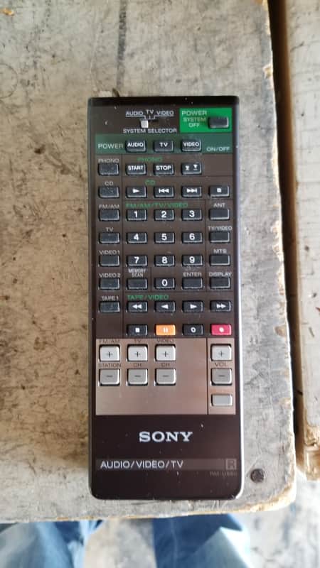 Genuine Sony OEM Remote Control Model RM-U880 for 1980s Sony stereo receivers & TVs image 1