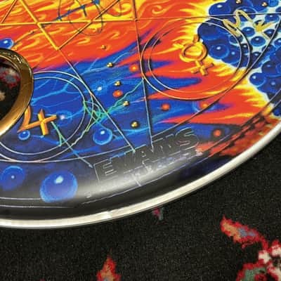 Evans Danny Carey / TOOL 22” Fear Inoculum “Flame” Bass Drum Head w/Gold Mic Port image 2
