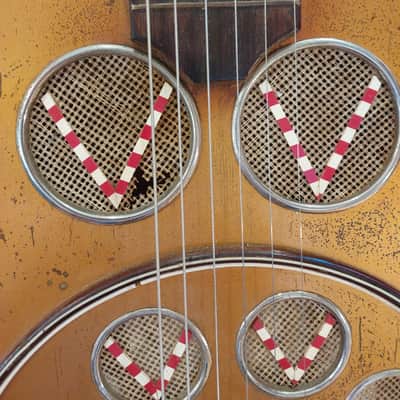 1950s Del Vecchio acoustic resonator guitar (red/gold sunburst) image 5