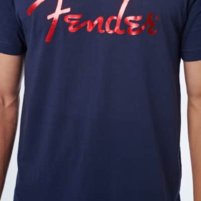Fender Foil Spaghetti Logo T-Shirt, Blue, Size Small, Model #9123013096 image 2