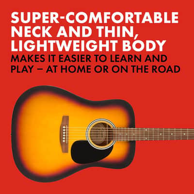 Fender FA-25 Dreadnought Acoustic Guitar 6-String Right-Handed 2-Color Sunburst image 5