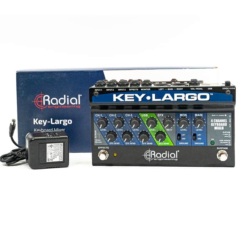 Radial Key-Largo Keyboard Mixer – Balanced DI Outs – USB Interface – Box & PSU image 1