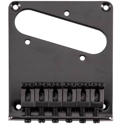 Black Hardtail Bridge for Tele Style Electric Guitars image 2