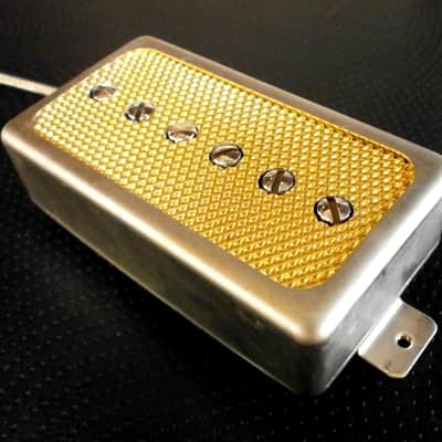 Q pickups Humbucker Sized P90 GOLD FOIL Pickup Raw cover PAF Fits Gibson Greco Tokai Ibanez P90 image 1