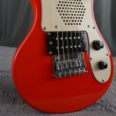 Marine Rider Travel Electric Guitar w/ Built-In Speaker – Compact Practice Guitar – Red image 1