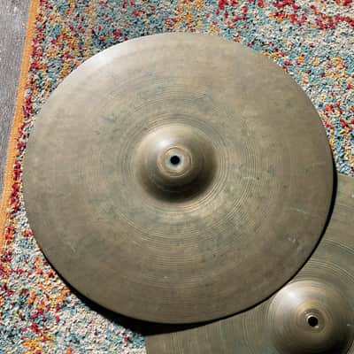 1940's Zildjian 15" Trans Stamp Hi Hat Cymbal Set US Military Transitional image 7