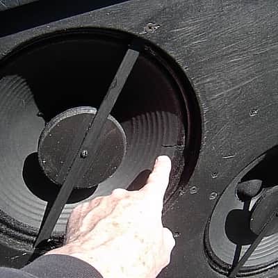 Tone Junkie speaker cabinet with varied baffles, casters image 2