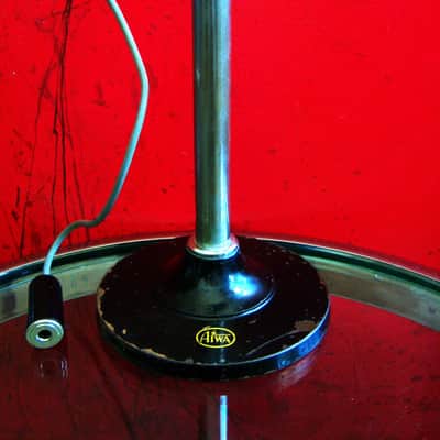 Vintage 1960's AMD 38-015 crystal microphone Hi Z "bullet" harp mic w cable and Aiwa stand Olson Monarch Calrad Argonne image 13