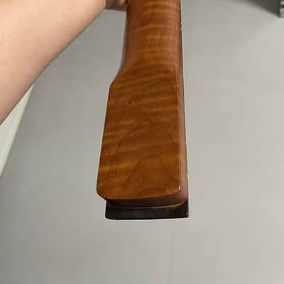 4a Round End stainless steel 22frets Roasted flame Maple guitar neck 25.5inch hole 10mm Satin Rosewood fingerboard ,4A Bone nut Stainless steel 22fret satin Roasted Flame Maple electric guitar neck image 3