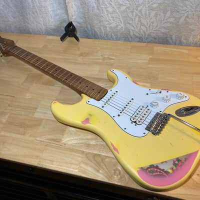 Custom Strat Relic Aged Pink Paisley Vintage White w/ Fender Bridge and Pickups image 23