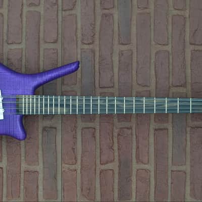 Warwick Dolphin Pro 1 - 8 String Custom Shop Masterbuilt 2022 - AAA Flame SOLID French Ash over Satin Transparent Purple Grape Flavor image 8