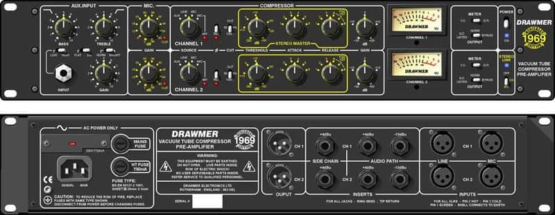 Drawmer 1969 Mercenary Edition Preamp Compressor 2000s - Black image 1