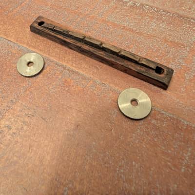Unbranded Vintage Guitar Bridge With Thumb Wheels Rosewood 1960s image 1