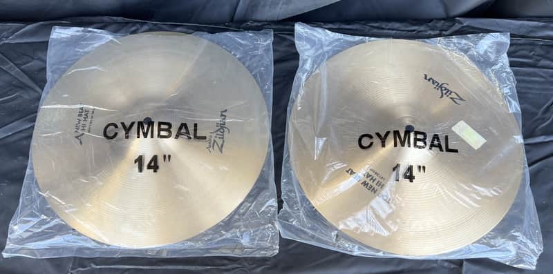 1990's A Zildjian Mixed Set 14" New Beat Hi-Hats - Natural Finish (ID-Lot-18) image 1