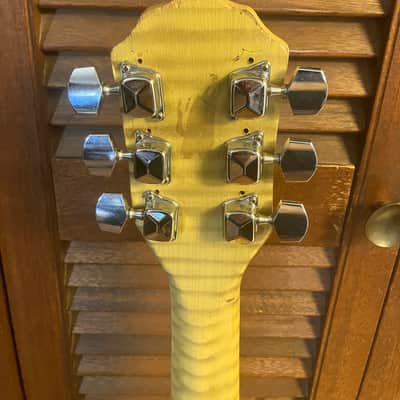 Sears Brand Archtop Jazz Guitar 1960 - Off-white with painted Zebra stripe image 5