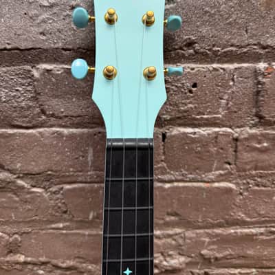 Enya Nova U Mini Soprano Ukulele 21" Carbon Fiber – Seafoam Blue – Good Condition – No Case image 4