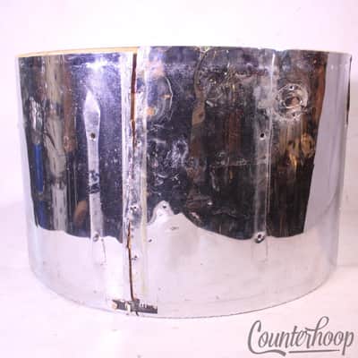 *Premier 22x14" Bass Drum Shell 3Ply Baltic Birch Elite Vintage 70s Chrome Wrap* image 2
