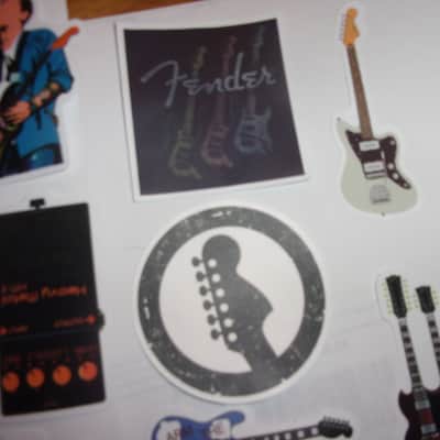 OOP Huge Lot of 52 mini Guitar Decals / Stickers Case Candy Strat Tele Jaguar P Jazz Bass scrap book image 4