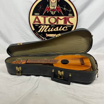 Kamaka Pineapple Soprano Ukulele with Case - SPLIT IN BACK OF BODY image 1