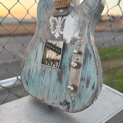 Palir Titan Tele-Style – Rustic Blue Relic – Boutique Build – Thick Neck – Excellent Condition image 2