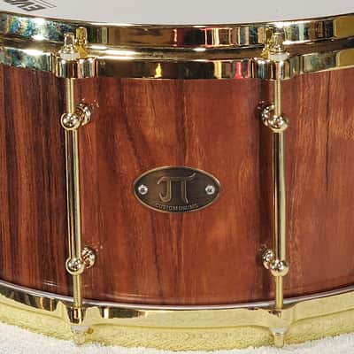 JT Custom Drums 14x7 Patagonian Rosewood Solid Orchestral Stave Snare Drum image 5