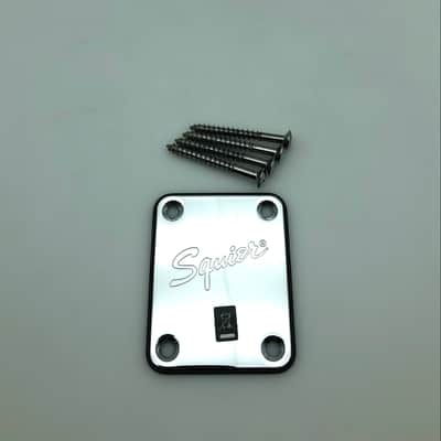 Fender Squier Neck Plate w/Gasket & Hardware - Chrome image 1