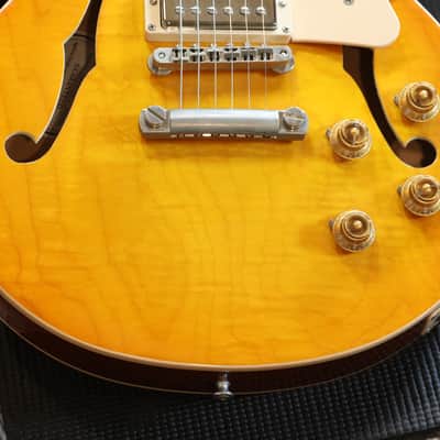 Minty! 2015 Gibson Memphis ES Les Paul Semi-Hollow Electric Guitar Figured Lemonburst + COA OSHC image 6