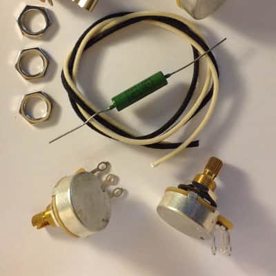 Wiring Harness Kit For J Bass 500k CTS 450G Knurled Pots .047uf Soviet PIO Capacitor image 2