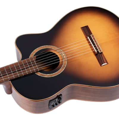 Ortega RCE158SN-TSB Performer Series Solid Spruce Top Mahogany Neck Cutaway Nylon 6-String Classical Acoustic-Electric Guitar w/Gig Bag image 8