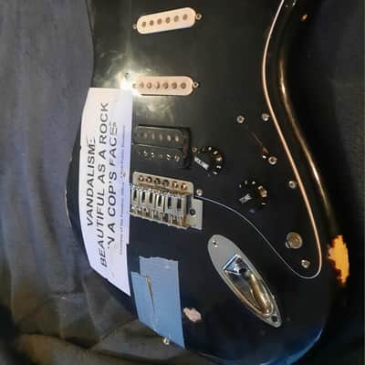 Kurt Cobain Vandalism Stratocaster Replica (Fender Japan, Squier Partscaster) Seymour Duncan Vintage image 2