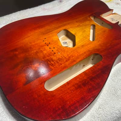 Cherry Burst Basswood T-style guitar body - Made in USA! image 2
