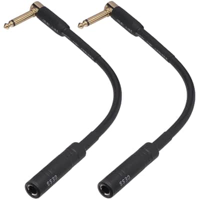 Low-Noise Right Angle 1/4 TS Male to Female Guitar Extension Cable, 2 Pack image 5