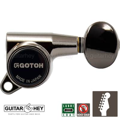 NEW Gotoh SG381-05 L6 Set 6 in line Tuners w/ screws Right Handed - Cosmo Black image 1