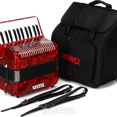 Hohner Hohnica 1303 12 Bass Piano Accordion - Pearl Red (1303-REDd1) image 4