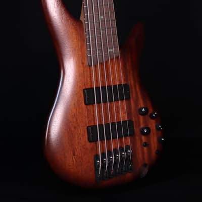 Ibanez SR506AMHL 6-String Bass, Mahogany Brown Burst Low Gloss image 4