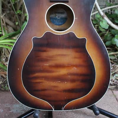 Vintage 1939 Supertone Harmony Art Deco Sunburst Panel Parlor Guitar USA Body & Neck Project image 4