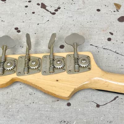 1970's Fender Jazz Bass Neck & Tuners Maple with Black Block Vintage ~1971-1974 image 6