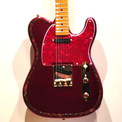 Custom Designed & Crafted Tele Style - Candy Apple Red w/Apple Jasper Stones Serial #080 - 2025 image 1