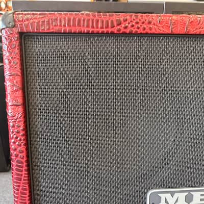 Mesa Boogie 4x12 4FB Oversized Recto Cabinet- Custom Red Crocodile Tolex 2007 - w/cover + casters image 2