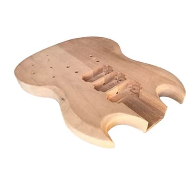 Unfinished SG-Style Guitar Body DIY, Mahogany, HHH Routing image 4