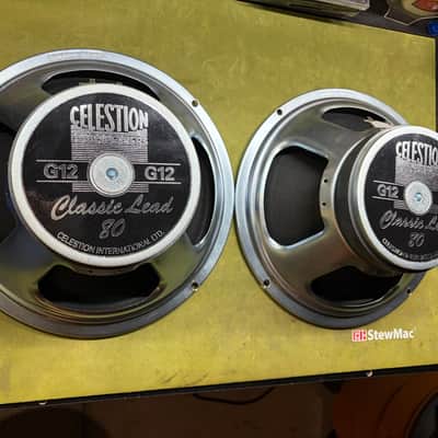 Pair of Celestion G12 Classic Lead 80 12" 80-Watt 8ohm Guitar Amp Speaker 2020s - Silver image 1
