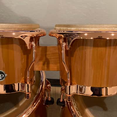 ~LIMITED EDITION~ LP Latin Percussion LP201AX-2CB Pure Cherrywood Top-Tuning Bongo Set with Bronze Hardware image 3