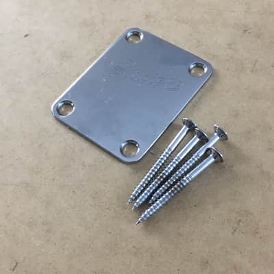 Vintage Fender Squier Neck Plate Chrome Plating Original Natural Light Relic NOS image 3