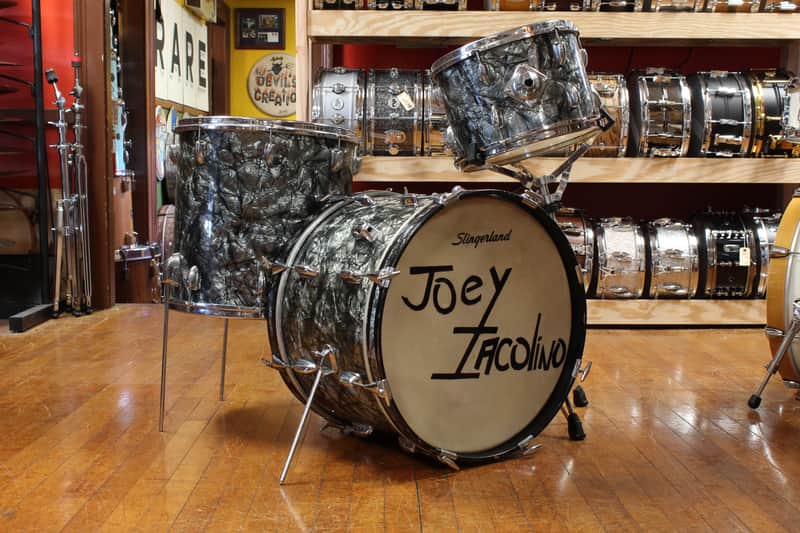 1960s Slingerland Gene Krupa Deluxe in Black Diamond Pearl 14x20 9x13 16x16 image 1