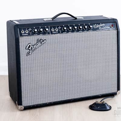 1966 Fender Vibrolux Reverb Black Panel Vintage Tube Amp w/ Jensen C10N, Ftsw image 1