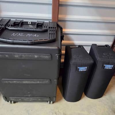 RCF (2) NXL 14-A Column Speakers with SKB Case and Tuki Covers image 1
