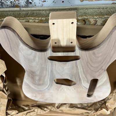 Saylor Double Cut Walnut Burl/Alder Telecaster Body image 3
