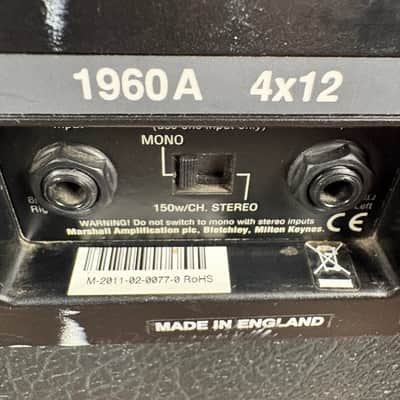 2011 Marshall 1960A Angled 4x12 300 Watt Made In England Celestion G12-75 Slant Cabinet! image 7