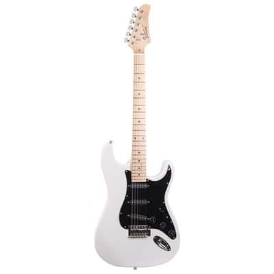 Glarry GST Electric Guitar With Black Pickguard White image 2