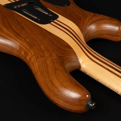 2014 Mayones Regius Pro 7 Claro Walnut | Custom 7-String Swamp Ash Body Neck Thru Birdseye Maple Fretboard DiMarzio Pickups Floyd Rose Tremolo Coil Split | CoA OHSC image 17